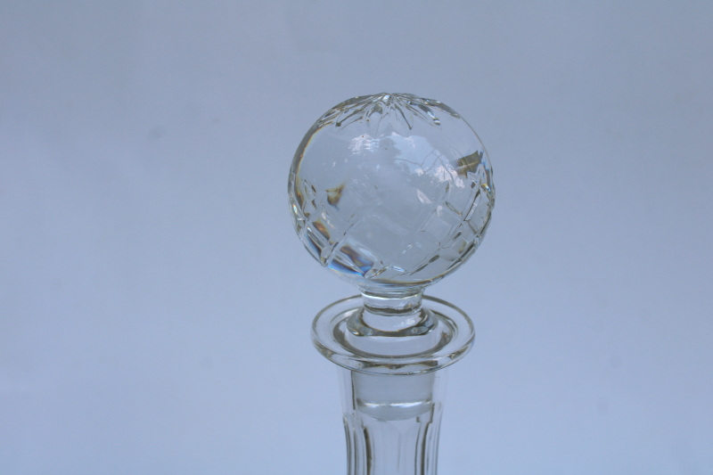 photo of vintage crystal ship's decanter bottle w/ stopper, I think not Waterford crystal!  #2